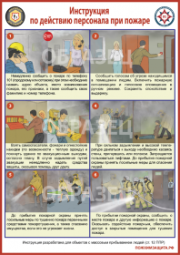 Мини-стенд «Инструкция по действию персонала при пожаре»